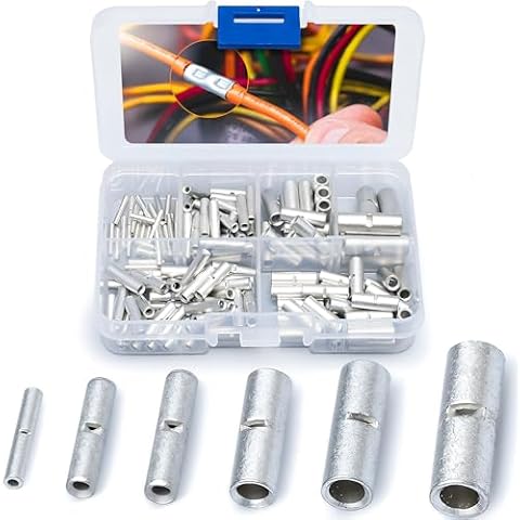 Wirefy 100 PCS Non Insulated Butt Connectors Kit Cover