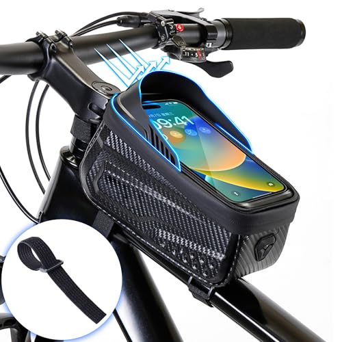 Sacoche guidon vélo étanche pour smartphone 6.8" idéale pour vos randonnées et trajets urbains