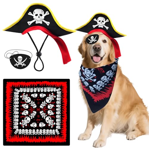Halloween Dog Pirate Costume 3in1 Captain Clothes Set Pirates of ...