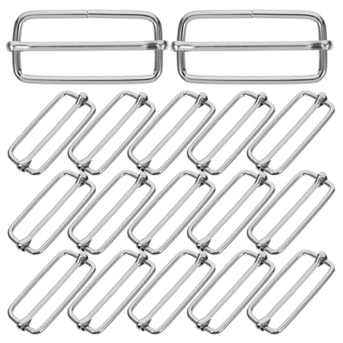 SUPVOX 20Pcs Boucles Triglides En MéTal Argenté Pour Ajustement De Sangles De Sac À Main, Sac À Et Valise - Accessoires De Bricolage Pratiques