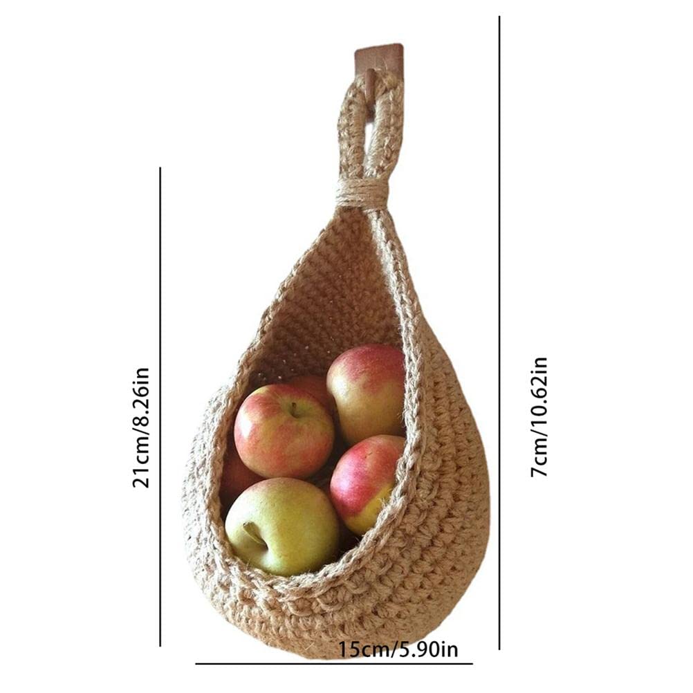 Wiszące ścienne Kosze z Owocami Warzywnymi, Kosz ścienny Boho do Przechowywania w Kuchni Produktów Warzywno-owocowych (#2)