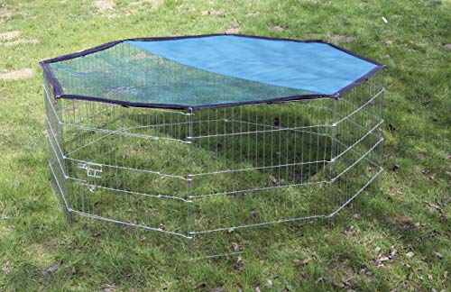 Kerbl vrijhek van 8 roosters, verzinkt, met net en deur,57x56 cm,Zilver - Image 5