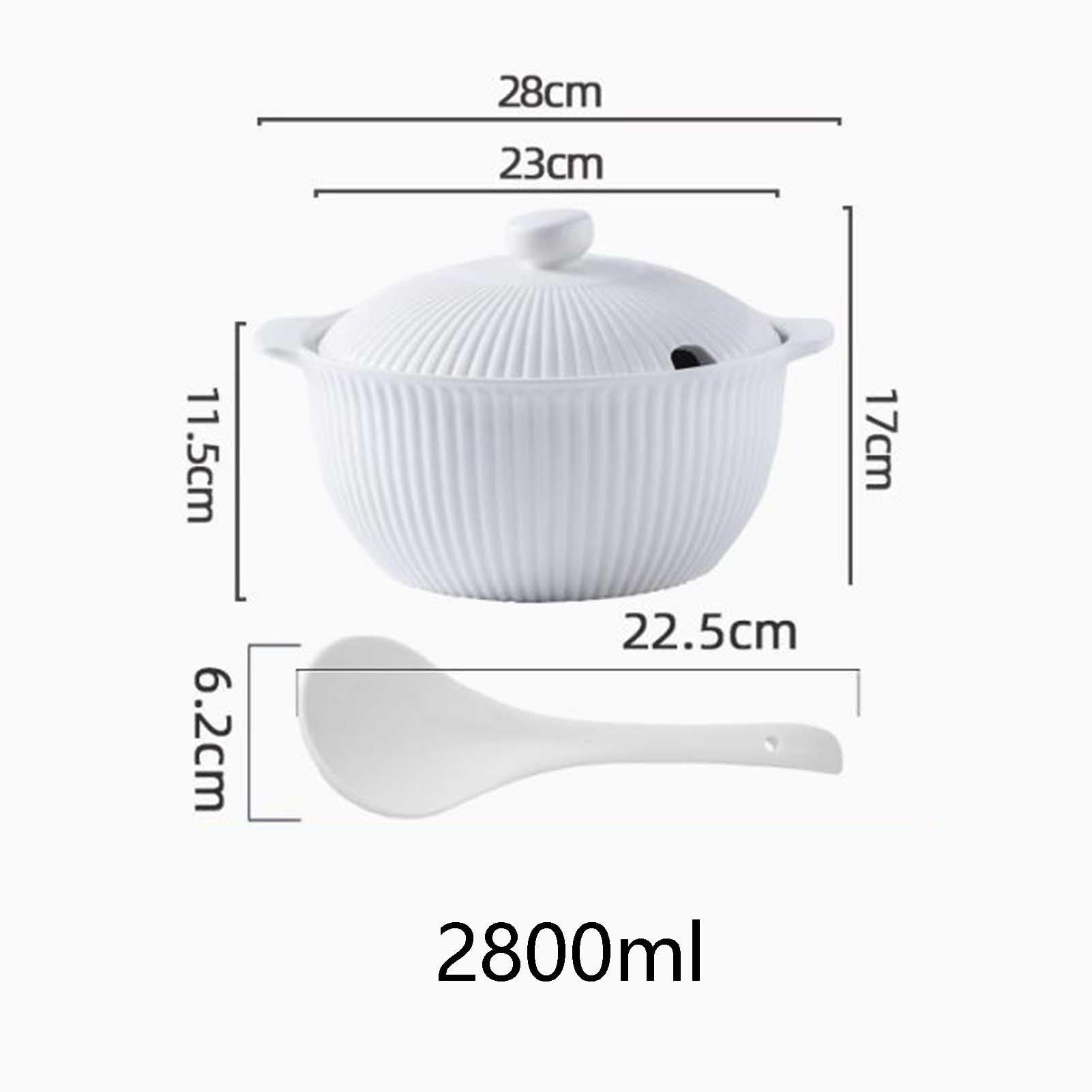 Vnook Soupière en céramique avec louche, soupière de service en porcelaine | Avec deux anses, idéale pour la décoration de la cuisine, au restaurant ou à la maison.
