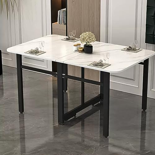 Table de salle à manger pliante 99,8 cm avec support métal