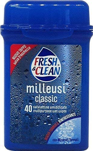 24 x FRESH&CLEAN Salviettine Milleusi Travel Classic 40 Pezzi