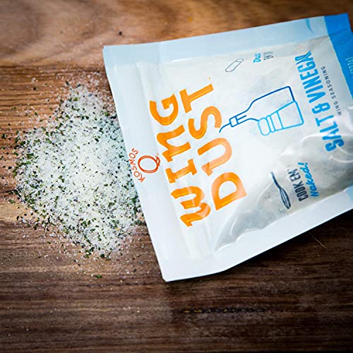 Kosmos Q Salt & Vinegar Wing Dust - 8 Oz Bag for Wings, Popcorn & More - Dry BBQ Wings Rub with Savory Salt & Tangy Vinegar for Mouth-Watering Flavor (Salt & Vinegar)
