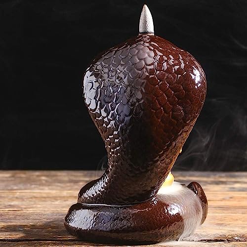 Image of Craftam Polyresin Naag with Shivling Smoke Backflow Cone Incense Holder Decorative Showpiece with 30 Free Smoke Backflow Scented Cone Incenses