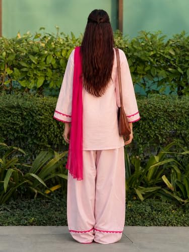 Image of ANNI Designer Cora Cotton Farshi Salwar Suit for Women | Farsi Style Kurti | Farasi Kurta with Dupatta | Parsi Ethnic Dress | Indian Office Party Traditional Clothing Fashion Wear
