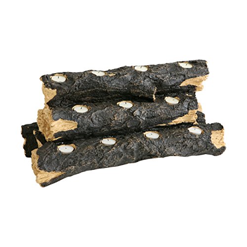 SEI Furniture Resin Tealight Fireplace Log - 24" Inch Holds 11 Candles