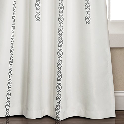 Lush Decor Fabric Mandala Bohemian Damask Print Room Darkening Window Panel Set for Living Dining, Bedroom (Pair), Polyester - Image 3