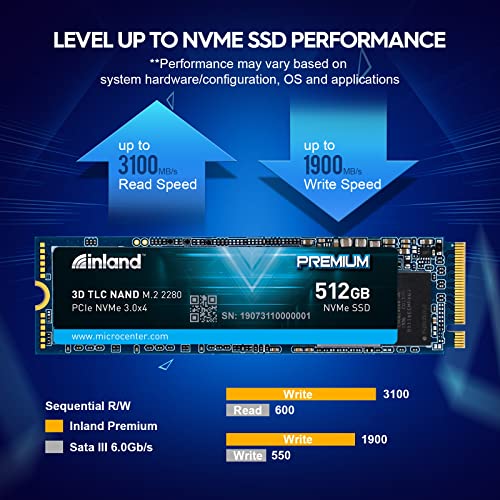INLAND Premium 512GB SSD M.2 2280 PCIe NVMe 3.0 x4 3D NAND Internal Solid State Drive, High Speed Read/Write Speed up to - Additional View