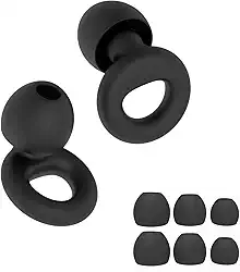 Tampão de Ouvido Macio Para Dormir e Autismo Protetor Auricular Abafador de Ruído - 4 Tamanhos Silicone Reutilizável Circular Premium (Preto, Tamanho único)
