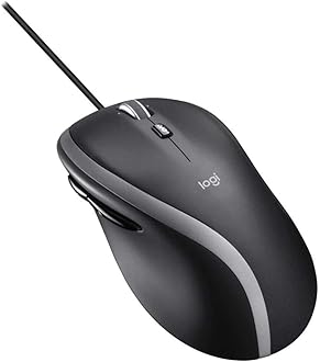 M500 Wired USB Mouse, High Precision 1000 DPI Laser Tracking, 7 Buttons, PC / Mac / Laptop - Black, Grey, 910-005784