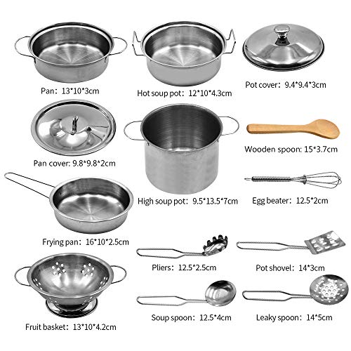 Henniu Conjunto de cozinha e cozimento para crianças 18 peças com chapéu de chef avental luva de for