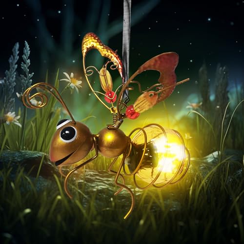 Lets Joy Gartendeko Lichterketten, Solarbetriebene Gartendeko Biene, Solarleuchten Garten im Freien, Solarlampen für Außen, Märchenhafte Gartenleuchte, Hängend Terrasse Garten Kunsthandwerk Deko