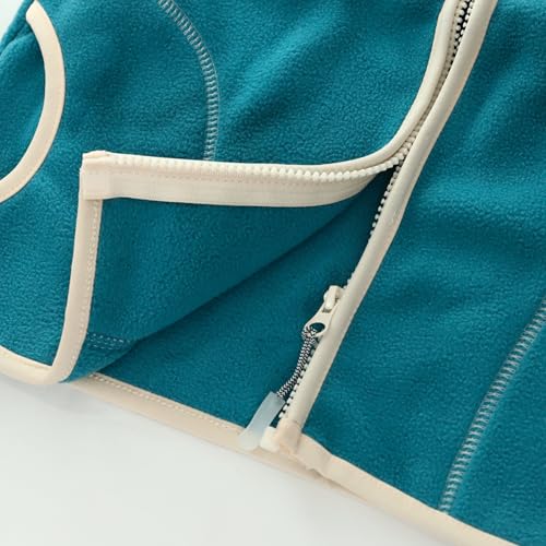 Image of Boys Full Zip Polar Fleece Vest Sleeveless Outwear Warm Jacket with Pockets