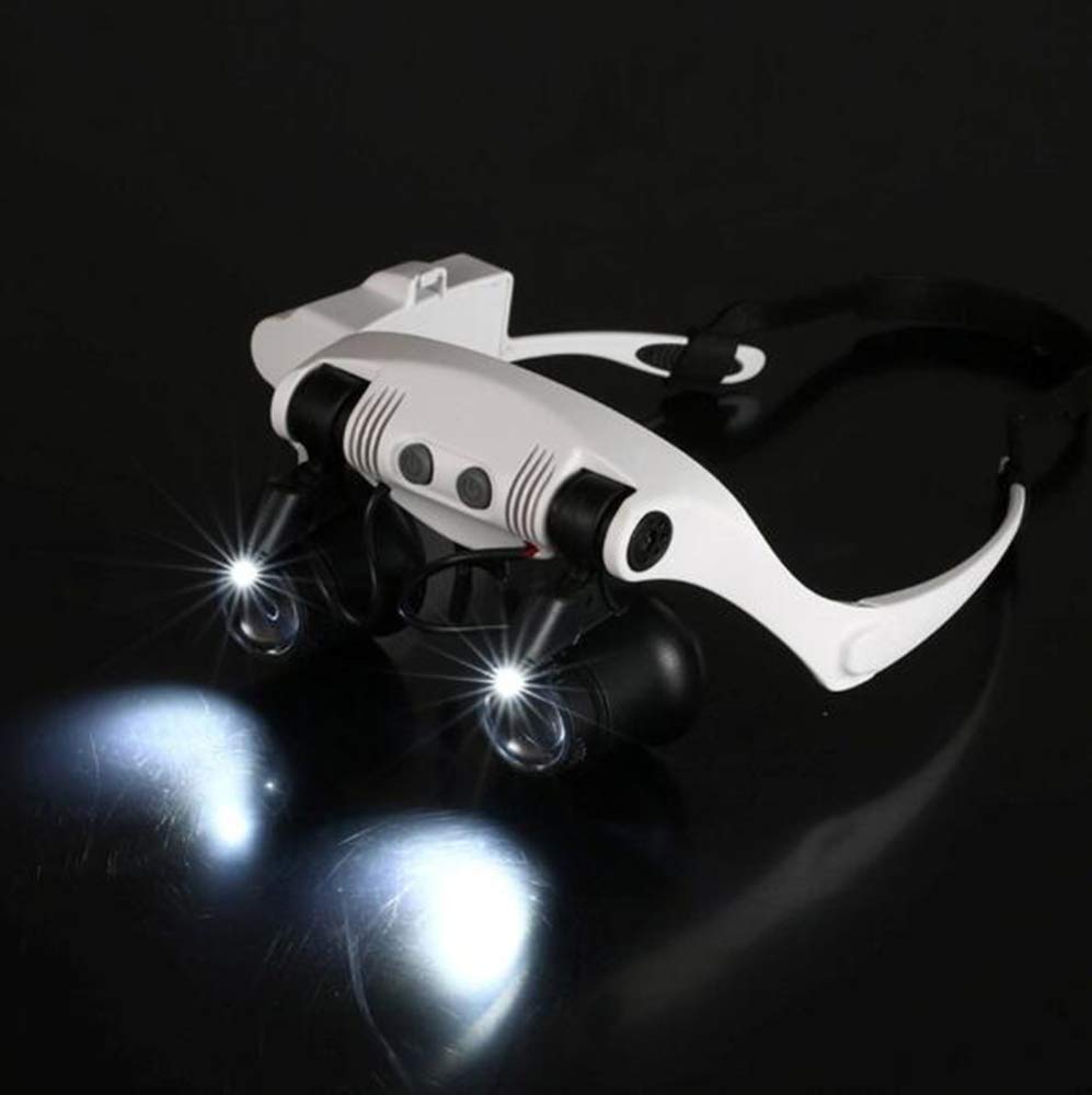 Lupa z podświetlanym zestawem słuchawkowym, 8x, 15x, 23x z 2 diodami LED, lupa bezgłowa do elektroniki, rękodzieła, biżuterii, zegarków, układów elektronicznych.,