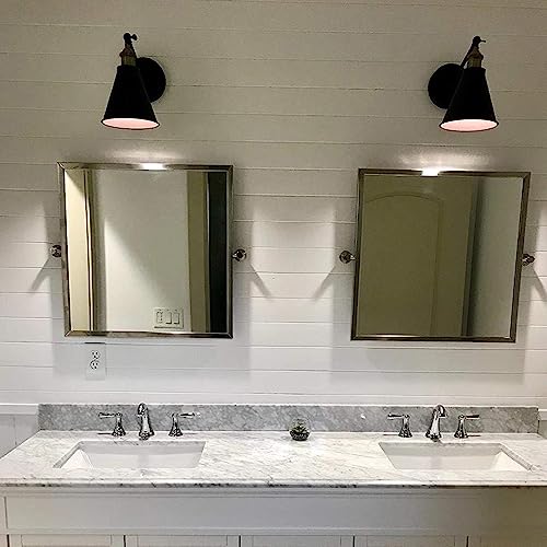 Lámpara de lectura de cabecera con brazo móvil negro y pantalla de cono para dormitorio 4