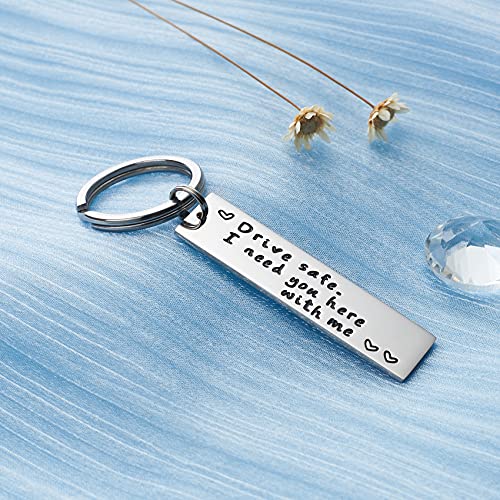 LParkin Drive Safe Keychain I Need You Here with Me Trucker Husband Gift for Husband dad Gift Valentines Day Stocking Stuffer