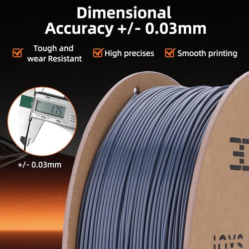 Image of 3DHoJor ABS Filament 1.75mm, ABS 1KG*2 Bundle Spool,3D Printer Filament, Dimensional Accuracy + /- 0.03 mm, Fit Most FDM Printer-Grey