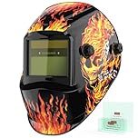 YESWELDER Welding Mask True Colour Large View, Solar Powered Auto Darkening Blue Light Blocking Welding Helmet, Wide Shade 4/9-13 Weld Helmet Hood for TIG MIG ARC