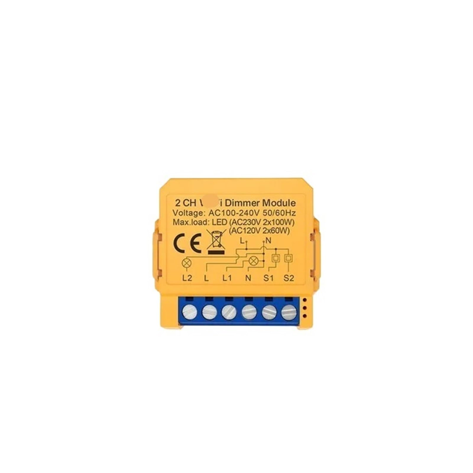 Módulo de interruptor de atenuación inteligente, disyuntor de bricolaje, Control de vía de 1/2, interruptor de luz regulable, 1 ud.(2 gang)