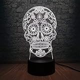 YOUPING Lámpara LED 3D LED con diseño de calavera con form