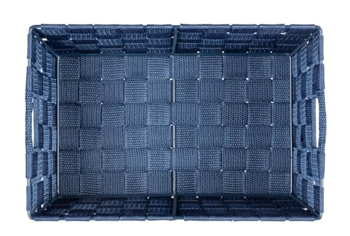 Wenko Adria S Storage Basket White Polypropylene 30 x 15 x 20 cm, blue, Small