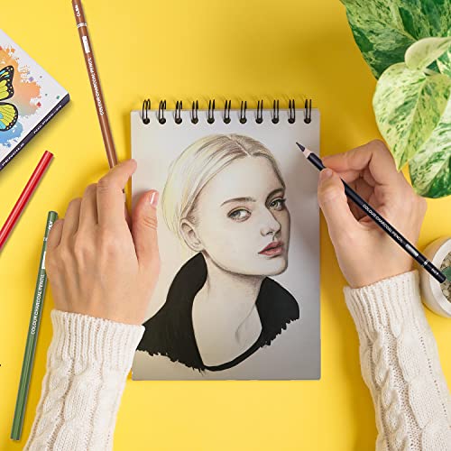 Pandafly Professional Colour Charcoal Pencils Drawing Set, Skin Tone Colored Pencils, Pastel Chalk Pencils For Sketching, Shading, Coloring, Layering & Blending, 24 Colors #TOP5
