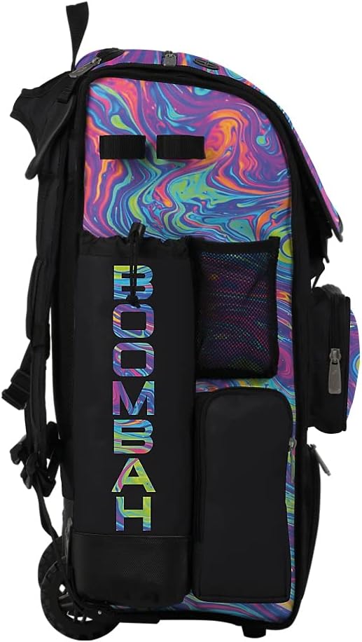 Boombah Superpack Hybrid Rolling Bat Bag - Lava 2.0 Bat Pack Multicolor - Wheeled & Backpack Version