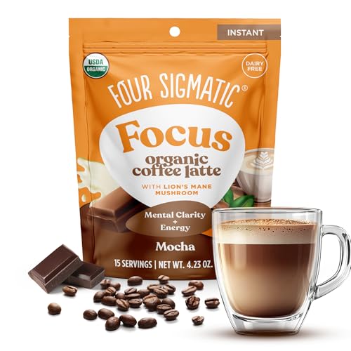 Four Sigmatic Mocha Focus Mushroom Coffee Latte | Plant-Based Organic