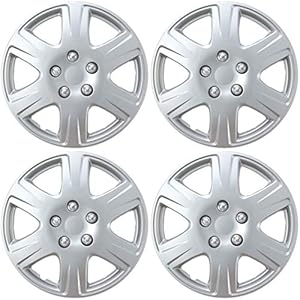 BDK HK993 Silver 15″ Hubcaps Wheel Covers for Toyota Corolla (15 inch) – Four (4) Pieces Corrosion-Free & Sturdy – Full Heat & Impact Resistant Grade – OEM Replacement, 4 Pack