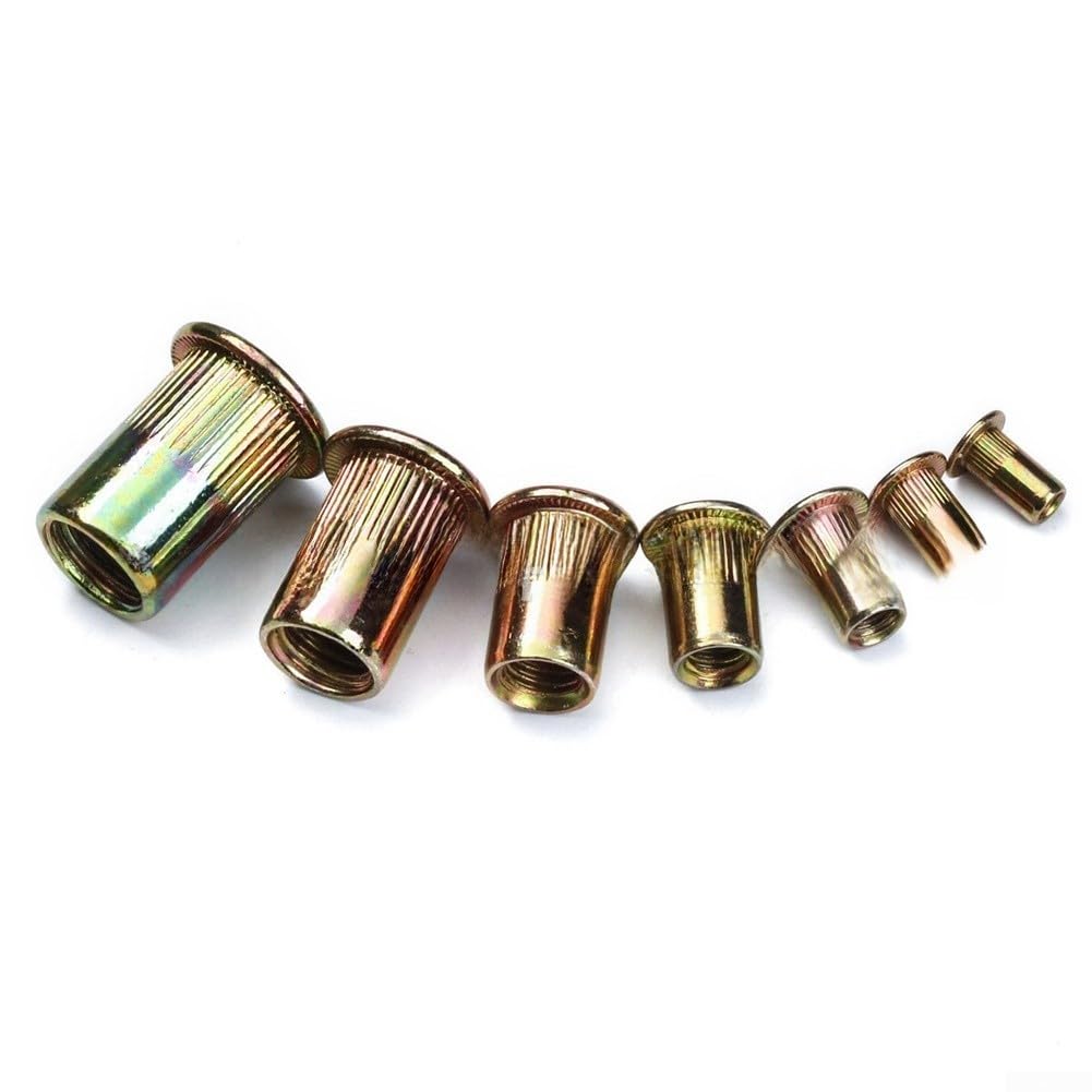 Kit da 165 dadi rivetti con struttura in acciaio al carbonio zincato, M5, M6, M8, M10 e 12 mm, per la fabbricazione