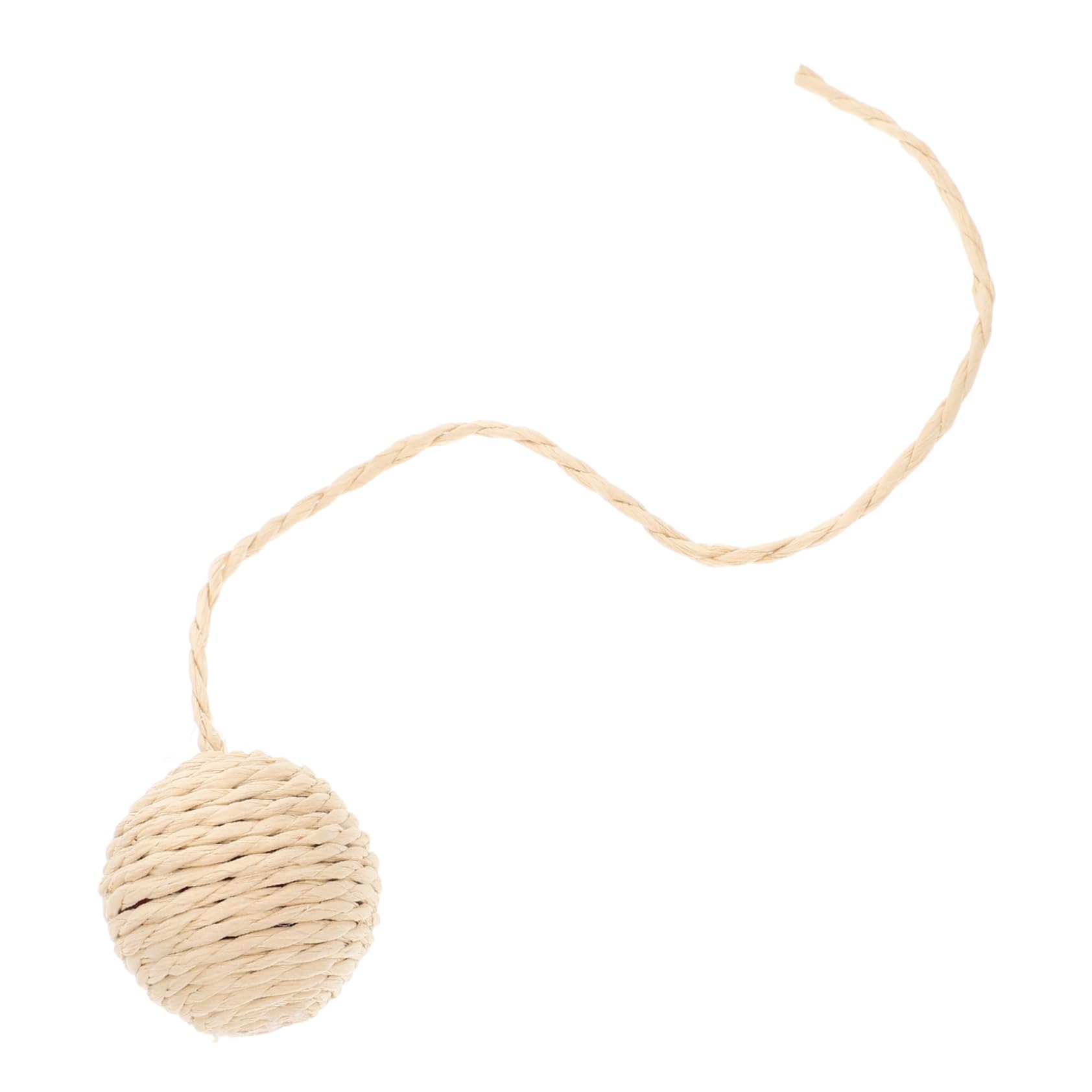 BUGUUYO Cat Teaser Balls with Tails Interactive Cat for Scratching Playing Durable Sisal Rope Accessories for Kittens Fun Engaging Replacement Balls