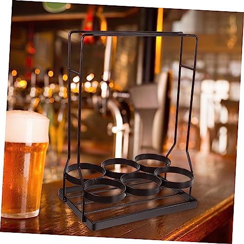 Soporte para botellas de vino con mango de madera miniatura 6