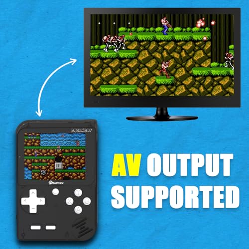 Image of Sameo Handheld Video Game Console, Dreamboy Retro Mini Game with 500 Classic Retro Game TV Compatible for Kids, Rechargeable 8 Bit Classic - Ice Black