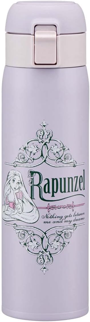Skater STOT5-A Hot and Cold Insulated Stainless Steel Mug Bottle, 16.2 fl oz (480 ml), One-Touch Open, Disney Rapunzel