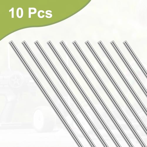 Image of 304 Stainless Steel Round Rod 2.5mm x 350mm, 10pcs Metal Solid Shaft Rods Lathe Bar Stock for Industry, Metal Working Hobbies and DIY Craft