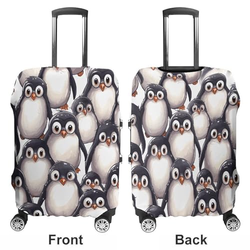 Suitcase Covers for Luggage Washable Luggage Cover Cute Baby Penguins Sketch Luggages Wheel Covers Elastic Travel Carry On Suitcase Cover Travel Luggages Protector Sleeve Fit 29-32 Inch L3