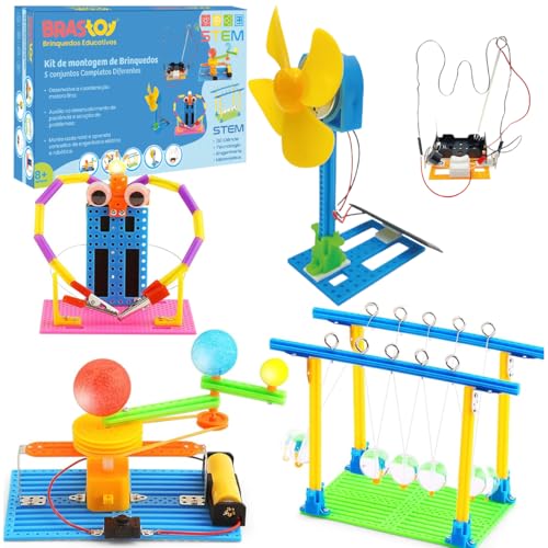 Ciência STEM Brinquedos Educativos Infantil Blocos de Montar Construção de Robôs (5 em 1 DIY)