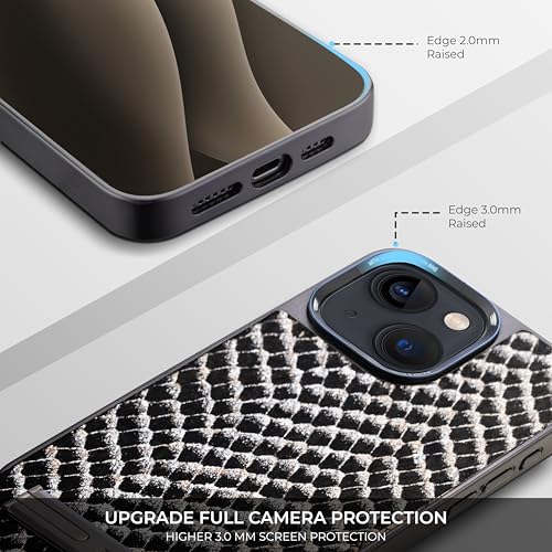 Image of PULOKA for iPhone 14 Case, Back Cover with Kickstand & Metal Camera Ring & 360 Military-Grade Protection, | Ultra Hybrid Slim Case (Black, iPhone 14)