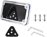 Vista 1 de Soporte de montaje de placa de matrícula curvada negra para Harley 3 agujeros de montaje (cromo)