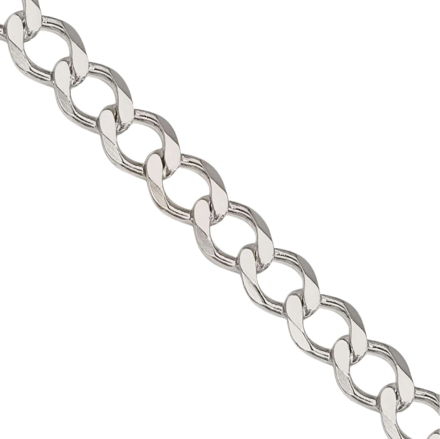IceCarats 925 Sterling Silver 4.5mm Thick Flat Curb Chain Necklace, Polished