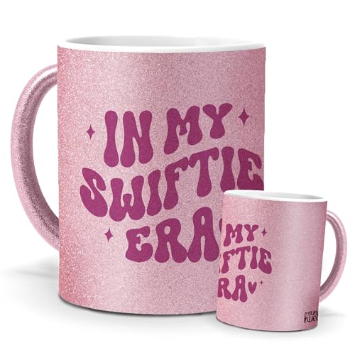 Tazas Únicas | Regalo Swifties | Edición Especial Purpurina Rosa | Mensaje Auténtico para Fans | Cerámica Glam Rosa | Tassas para Café, Té o Infusiones | Regalo Fan de Taylor Swift | 350 ML