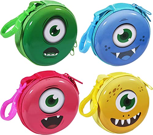 4 Stück Kinder Kleingeldbörse Jungen Mädchen Kleingeld Portemonnaie Täschchen Kindergeburtstag Gastgeschenke Mitgebsel Kindergarten Geschenk Münzbörse Mini Cover