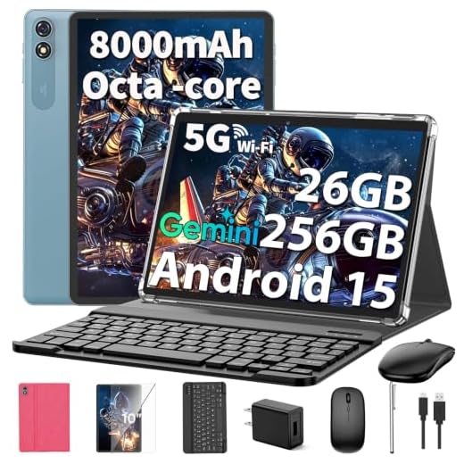 Android 15 Tablet 10 Inch, 2026 Tablet with Keyboard, 24GB+256GB+2TB Expand
