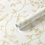 Yomshi Carta da parati autoadesiva rustica marrone Peel and Stick Bird Floral Wallpaper Sticky Back Plastic 44 x 300 cm pellicola in vinile impermeabile per camera da letto soggiorno