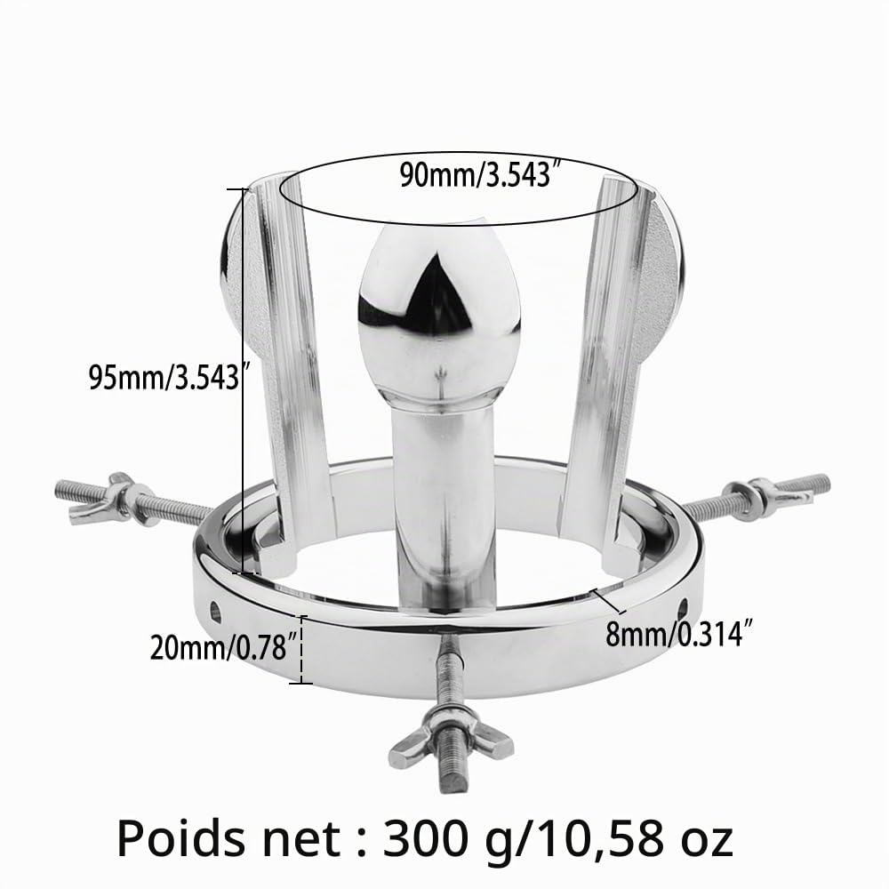 Dilatateur Anal Extrême Civière Anale Vaginale Écarteur Creux Plug Anal Spéculum Jouet Sexuel Réglable Fesses Métal Expander Anal SM Jouets Sexuels pour Hommes Femmes (Version Haute)