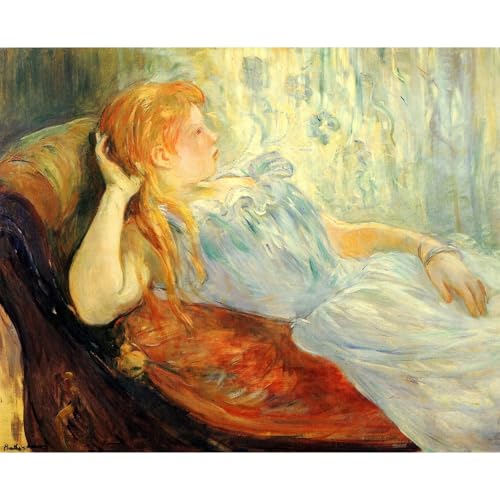 Impression giclée Jeune fille au repos par Morisot sur toile de 101,6 x 127 cm