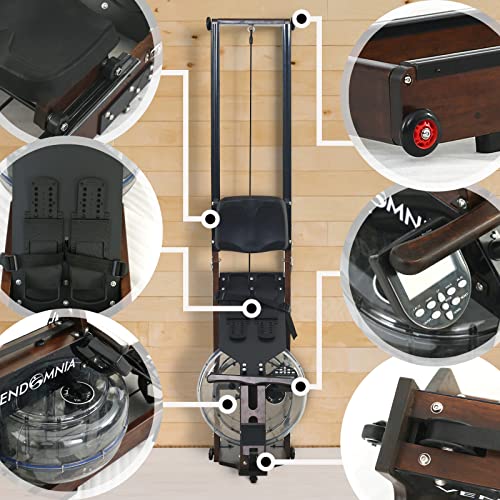 Wasser Rudergerät für Zuhause, Water Tank Fitnessgerät, Rower klappbar aus Massivholz mit LCD Display & Tablet Halterung… – Bild 4